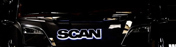 SCRITTA SCANIA ILLUMINATA 3D PIU' APPLICAZIONE ACCIAIO