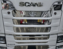KIT INOX FRONTALE SCANIA S,  A V SENZA 8 LED TONDI