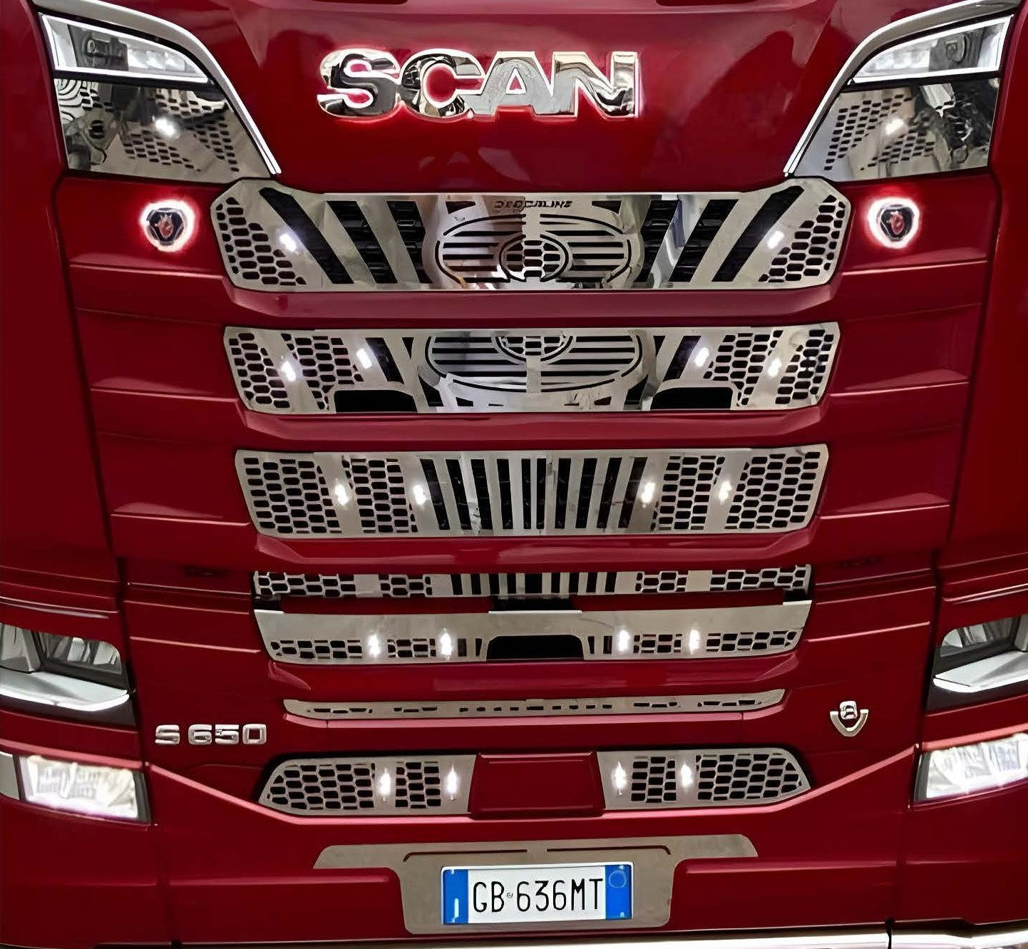 KIT INOX FRONTALE V8 RESTYLING LED SCANIA S PZ.9