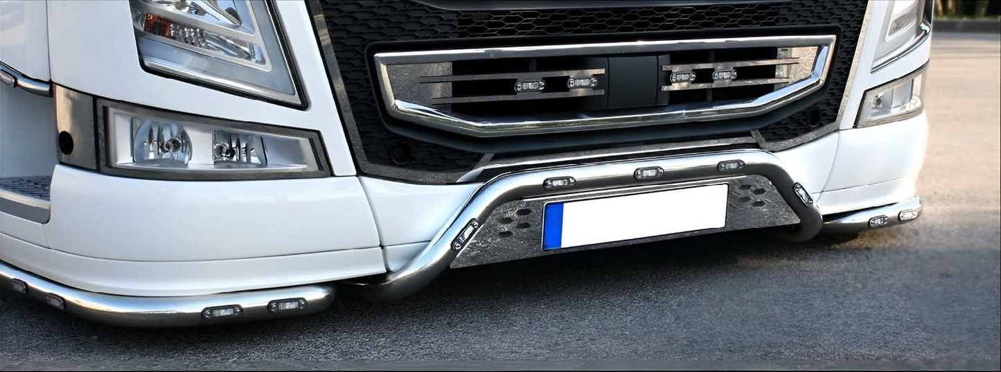BULLBAR PORTATARGA INOX VOLVO CON TUBO CENTRALE DIAM. 60