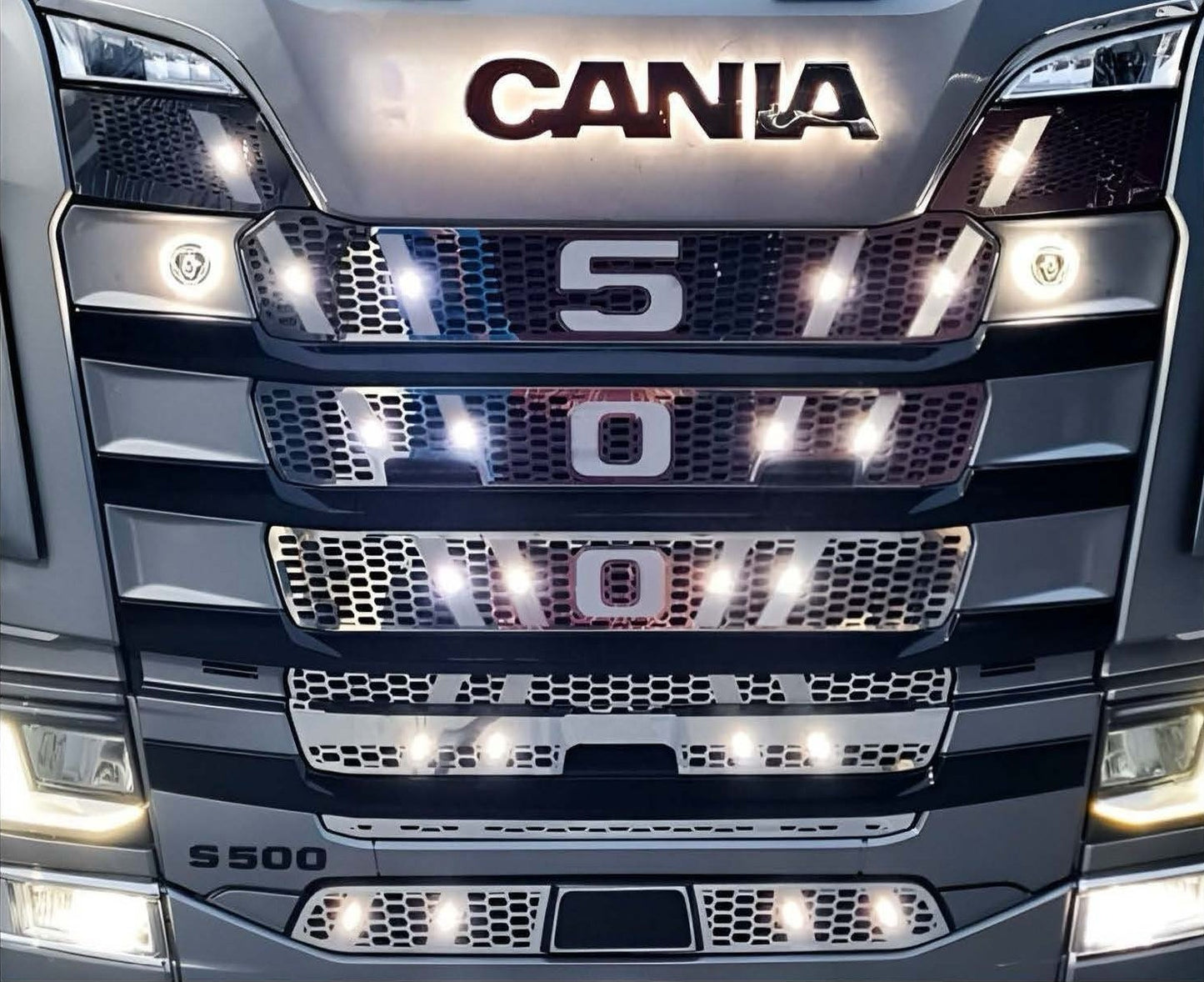 KIT FRONTALE SCANIA S CON SCRITTA IN VERTICALE  PREDIS. LED A V