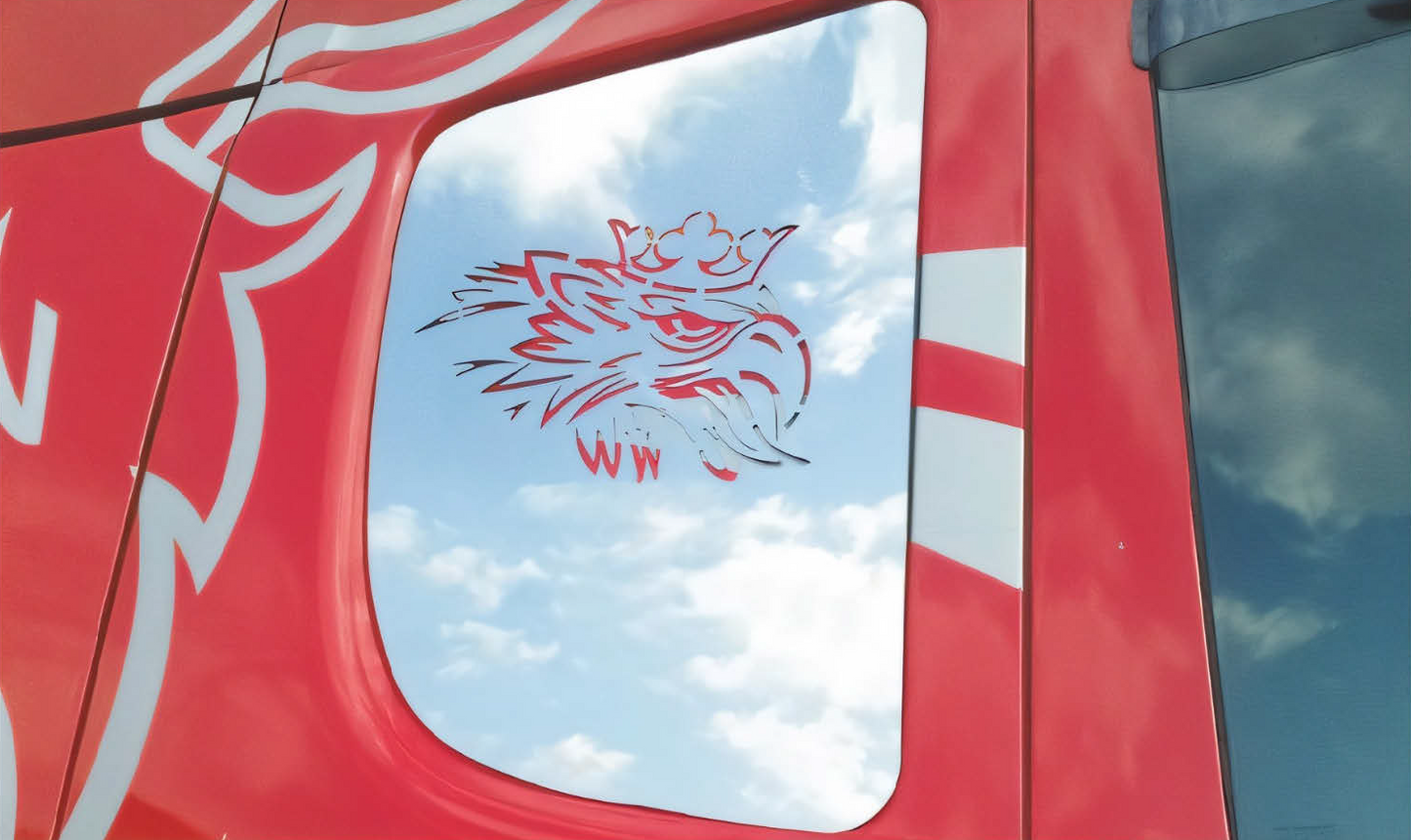 COPPIA LOGO GRIFFIN-V8 INTERNO FINESTRA LATER. SCANIA
