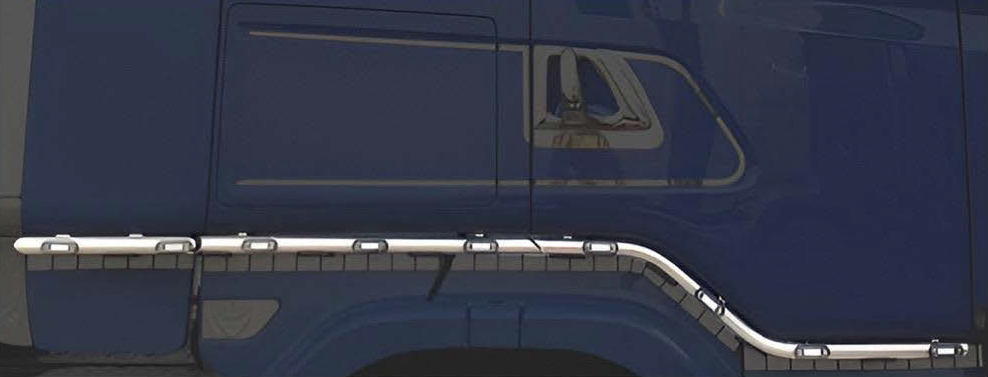 KIT INOX TUBI SOTTOPORTA SCANIA PZ.6  DIAM. 42 SENZA FORI LED