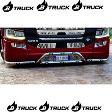 BULLBAR INOX D.60 TARGA CENTRALE SCANIA S C/TUBO DI RINFORZO APERTO A CENTRO