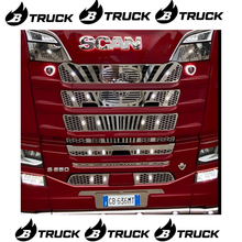 KIT INOX MASCHERA SCANIA S CON V8 ALI CON 48 LED TONDI ESCLUSI SATINATO