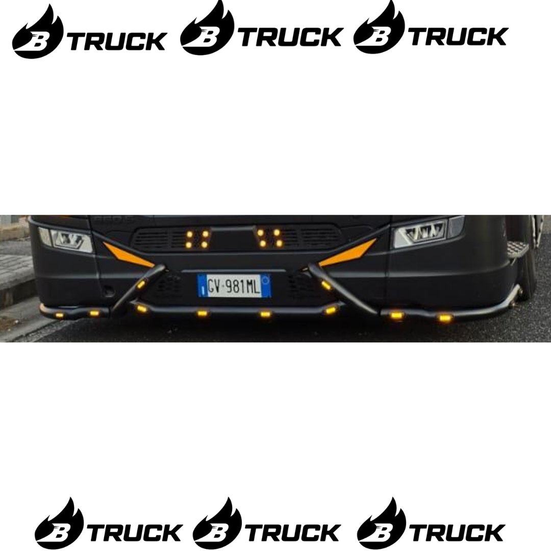 COPPIA BULLBAR SOTTOPARAURTI SCANIA S ABBINATA A MODELLO RIALZATO SERPE