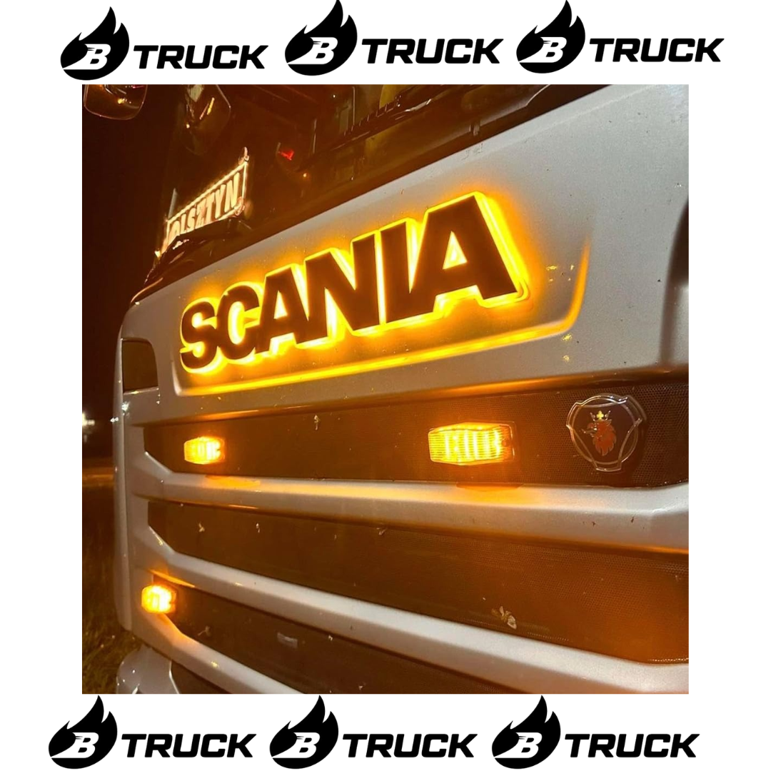 SCRITTA SCANIA ILLUMINATA LED ARANCIO