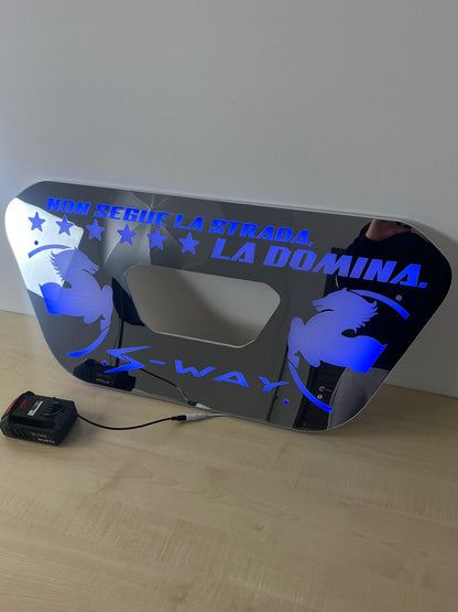 RETROBRANDA INCISIONE LASER SWAY MODELLO "NON SEGUE LA STRADA... LA DOMINA"