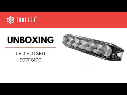 R65 Luce di emergenza a LED sottile 6 LED Ambra 10 - 30V | S07F6100.1